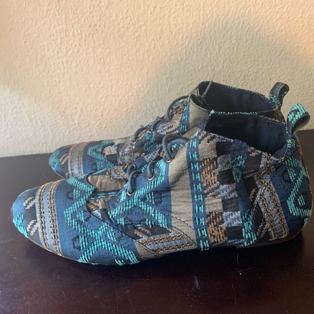 Aztec fabric booties